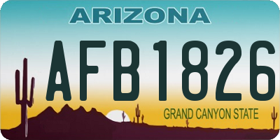 AZ license plate AFB1826