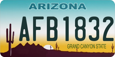 AZ license plate AFB1832
