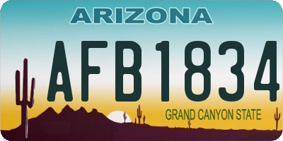 AZ license plate AFB1834