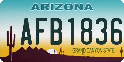 AZ license plate AFB1836