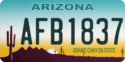 AZ license plate AFB1837