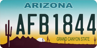 AZ license plate AFB1844