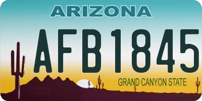 AZ license plate AFB1845