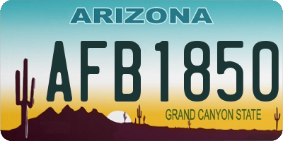 AZ license plate AFB1850