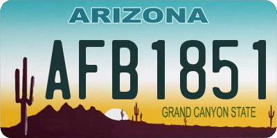 AZ license plate AFB1851