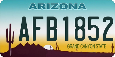 AZ license plate AFB1852