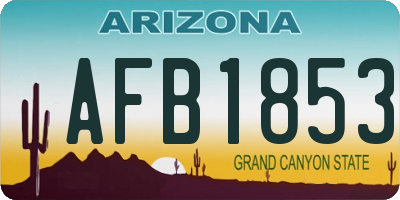 AZ license plate AFB1853
