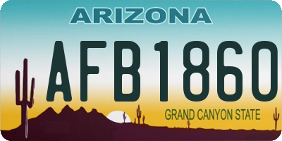 AZ license plate AFB1860
