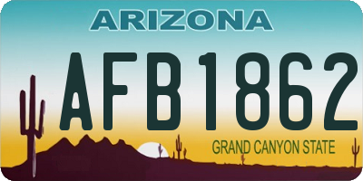 AZ license plate AFB1862