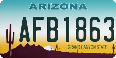 AZ license plate AFB1863