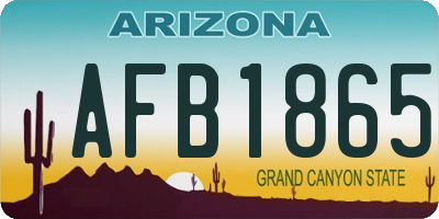 AZ license plate AFB1865