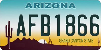 AZ license plate AFB1866