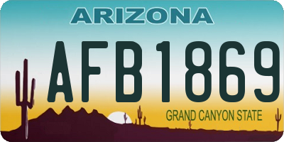 AZ license plate AFB1869