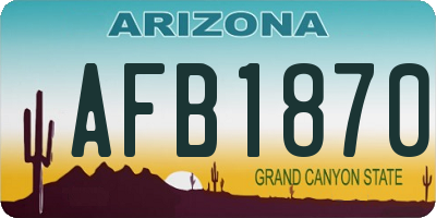 AZ license plate AFB1870