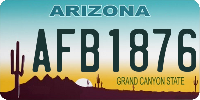AZ license plate AFB1876
