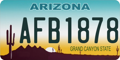 AZ license plate AFB1878