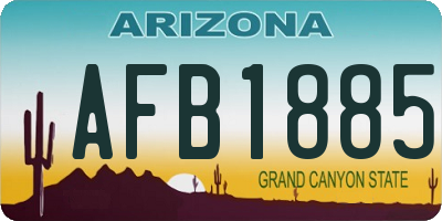 AZ license plate AFB1885