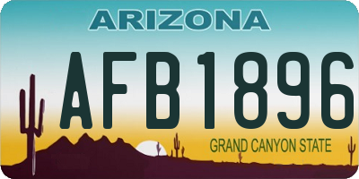 AZ license plate AFB1896