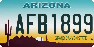 AZ license plate AFB1899