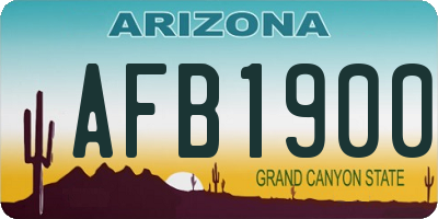 AZ license plate AFB1900