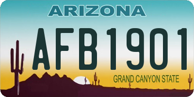 AZ license plate AFB1901