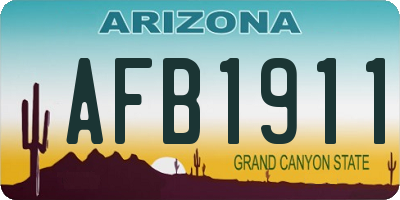 AZ license plate AFB1911