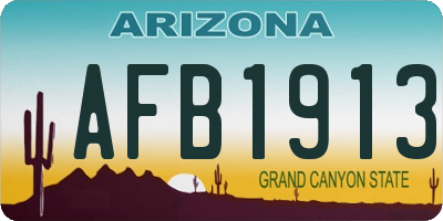 AZ license plate AFB1913