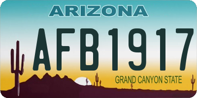 AZ license plate AFB1917