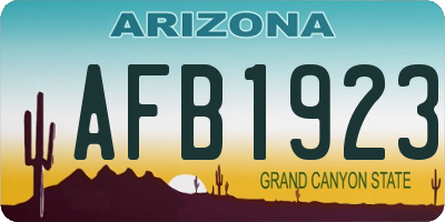 AZ license plate AFB1923