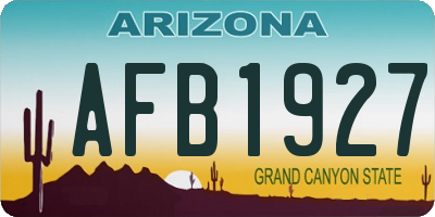 AZ license plate AFB1927