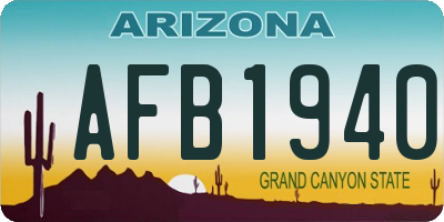 AZ license plate AFB1940