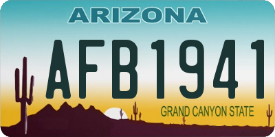 AZ license plate AFB1941