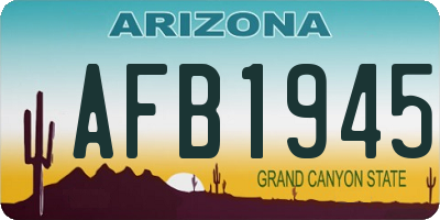 AZ license plate AFB1945