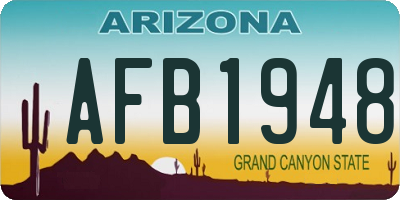 AZ license plate AFB1948