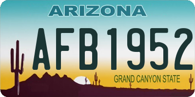 AZ license plate AFB1952