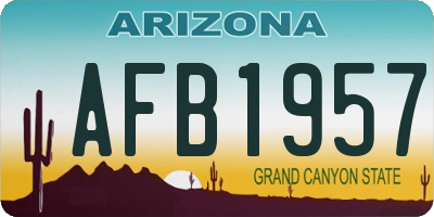 AZ license plate AFB1957