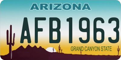 AZ license plate AFB1963