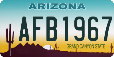 AZ license plate AFB1967