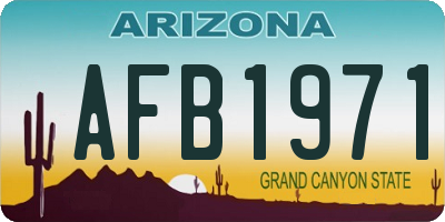 AZ license plate AFB1971
