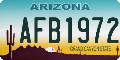 AZ license plate AFB1972