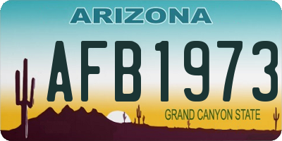 AZ license plate AFB1973