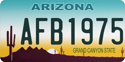 AZ license plate AFB1975