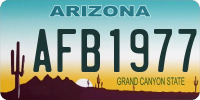 AZ license plate AFB1977