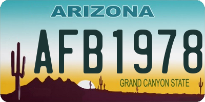 AZ license plate AFB1978