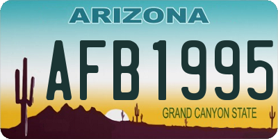 AZ license plate AFB1995