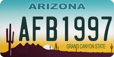 AZ license plate AFB1997