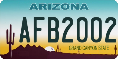 AZ license plate AFB2002