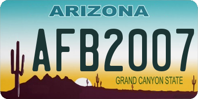 AZ license plate AFB2007