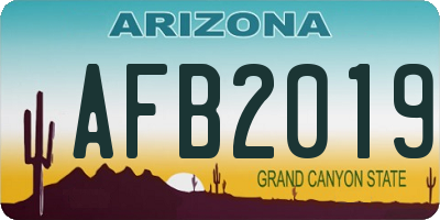 AZ license plate AFB2019