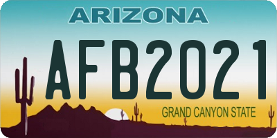 AZ license plate AFB2021